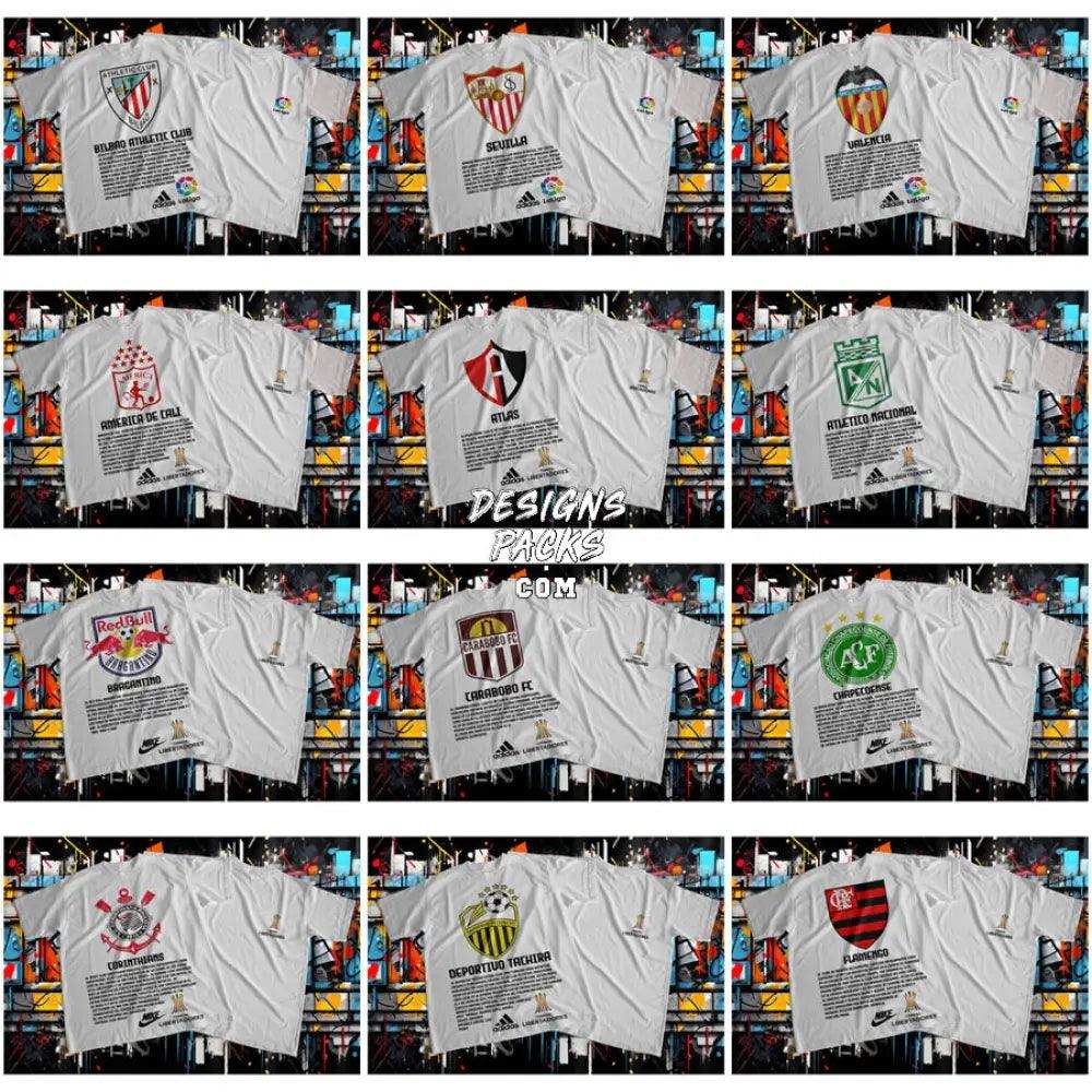 60 Football Soccer Streetwear Brand Teams Designs Bundle Png + Psd