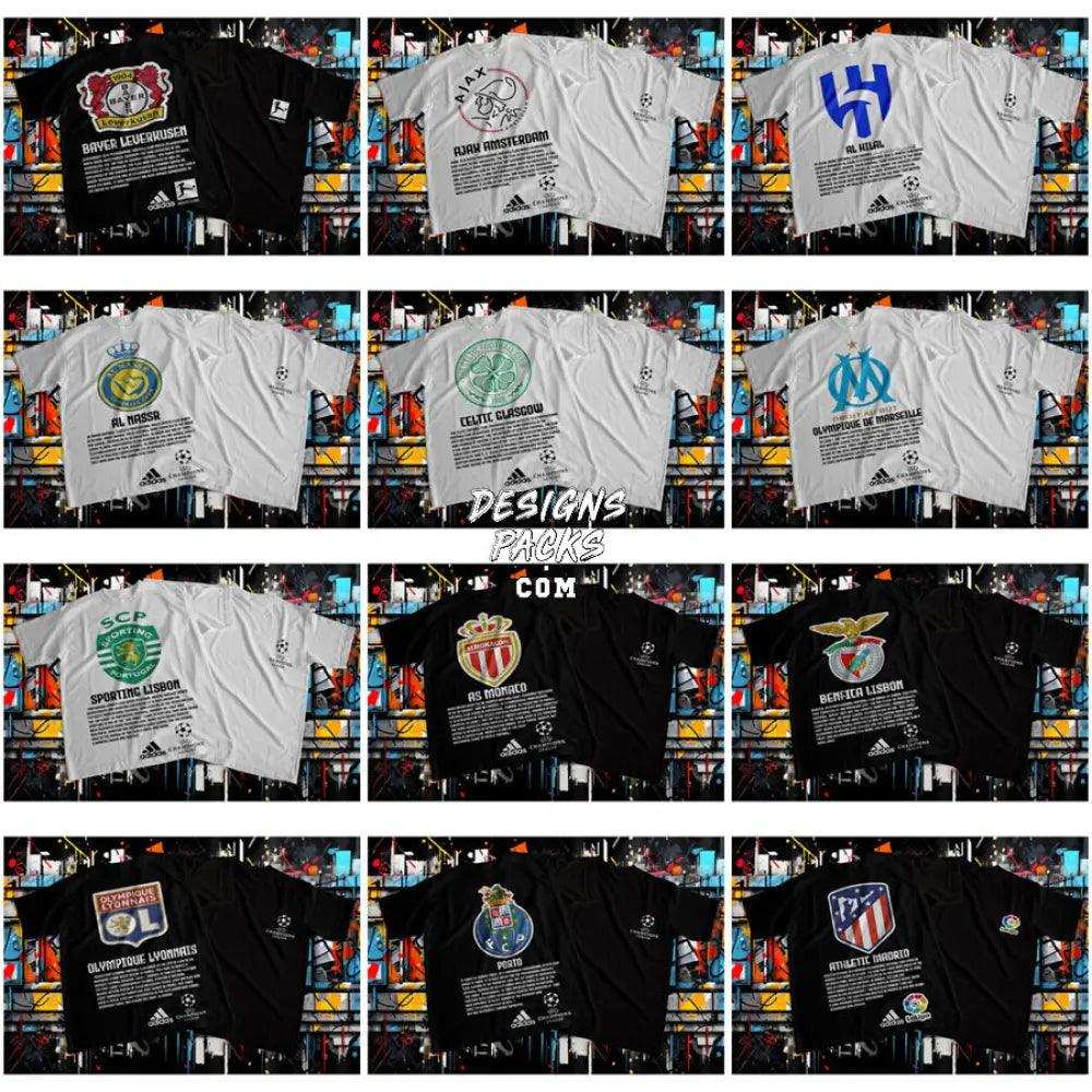 60 Football Soccer Streetwear Brand Teams Designs Bundle Png + Psd