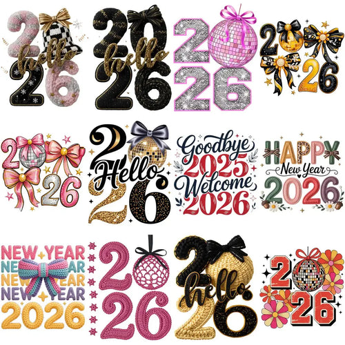 60 Happy New Year 2026 Designs Bundle PNG
