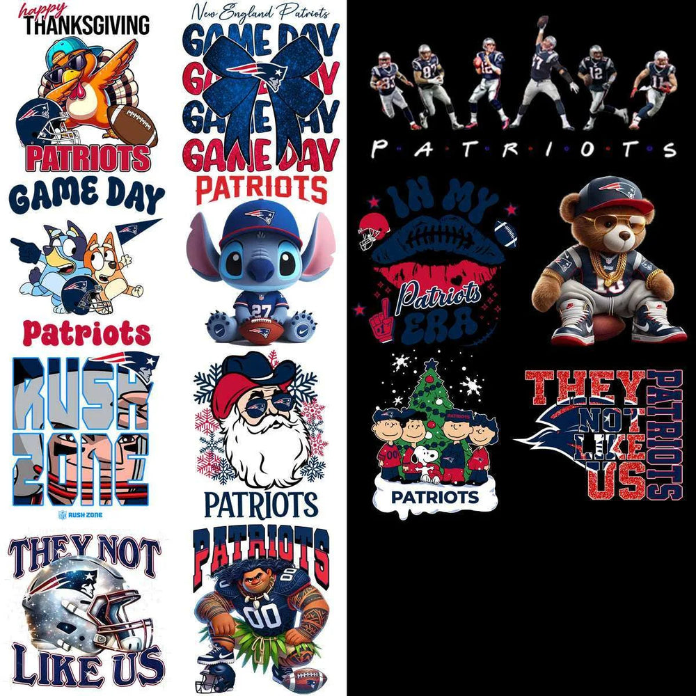 60 Mega Football Team New England Patriots Mixed V2 Designs Bundle PNG