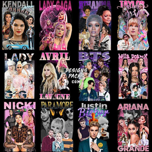 60 Music Pop Stars Designs Bundle Png