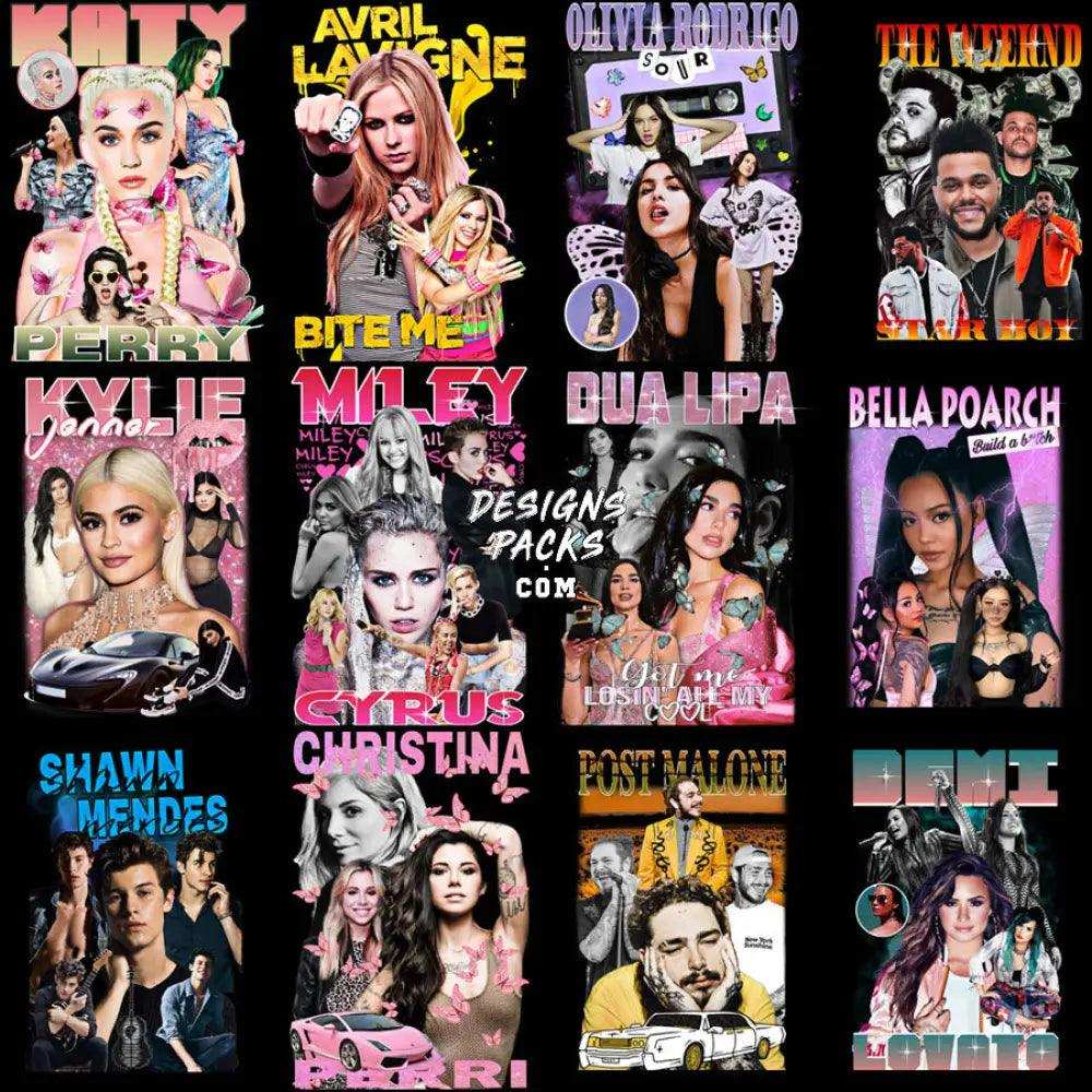 60 Music Pop Stars Designs Bundle Png