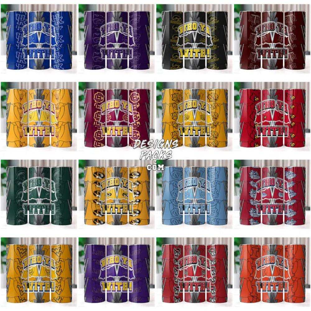 60 Ncaa College Who Ya With Sport Tumbler Wrap Bundle Jpg