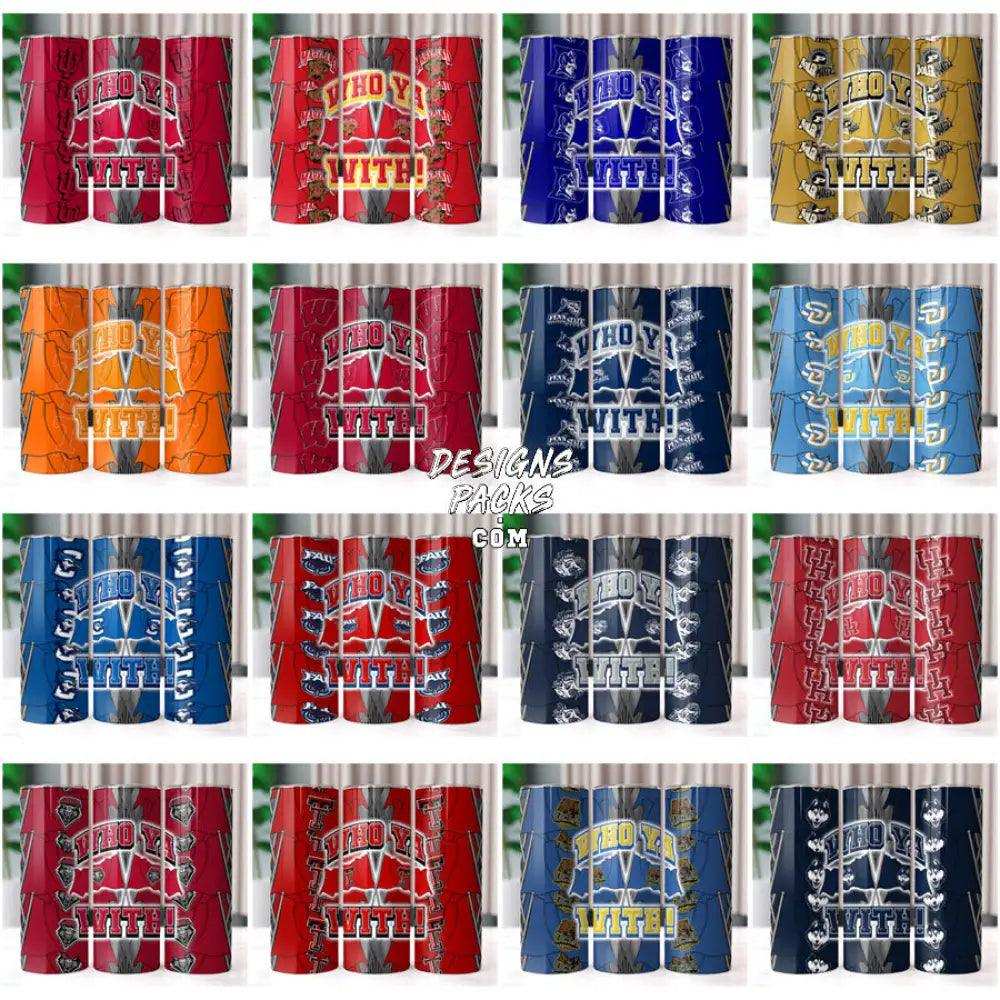 60 Ncaa College Who Ya With Sport Tumbler Wrap Bundle Jpg