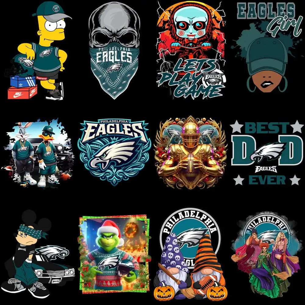 60 Philadelphia Eagles Super Bowl 2025 Football Designs Bundle PNG