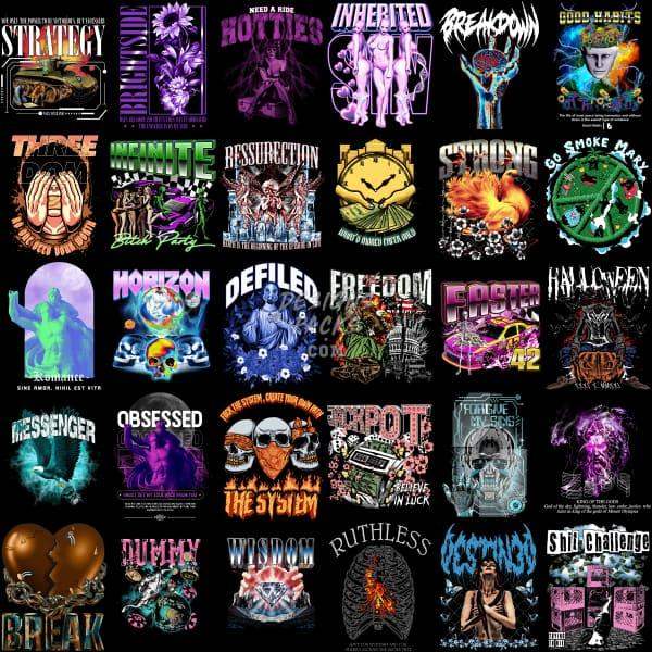 60 Streetwear Designs Bundle Png