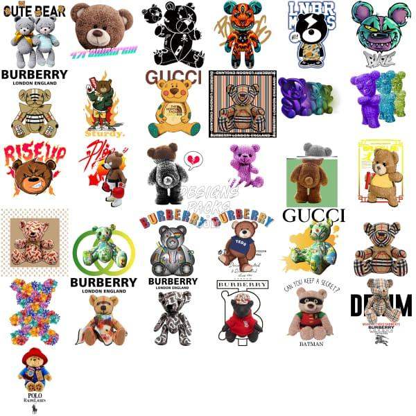60 Teddy Bear Brands Designs Bundle PNG designspacks
