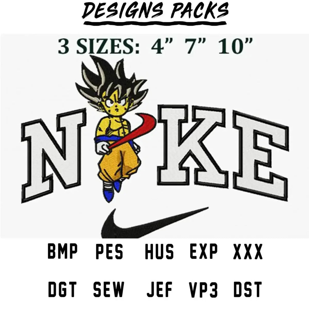 Kid Goku Dragonball GT Anime Sport Embroidery Design