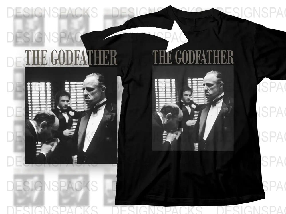 The Godfather Movie T-Shirt, Classic Film Graphic Tee, Vintage Black Cotton Shirt, Iconic Scene Print, Unisex Film Fan Apparel