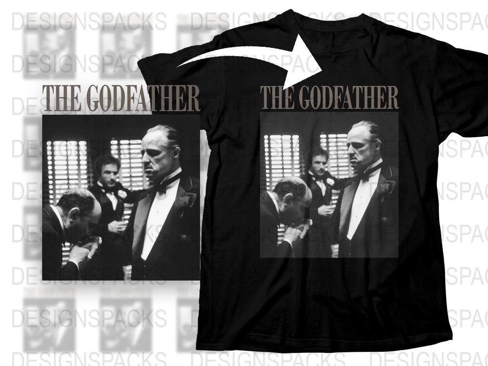 The Godfather Movie T-Shirt, Classic Film Graphic Tee, Vintage Black Cotton Shirt, Iconic Scene Print, Unisex Film Fan Apparel