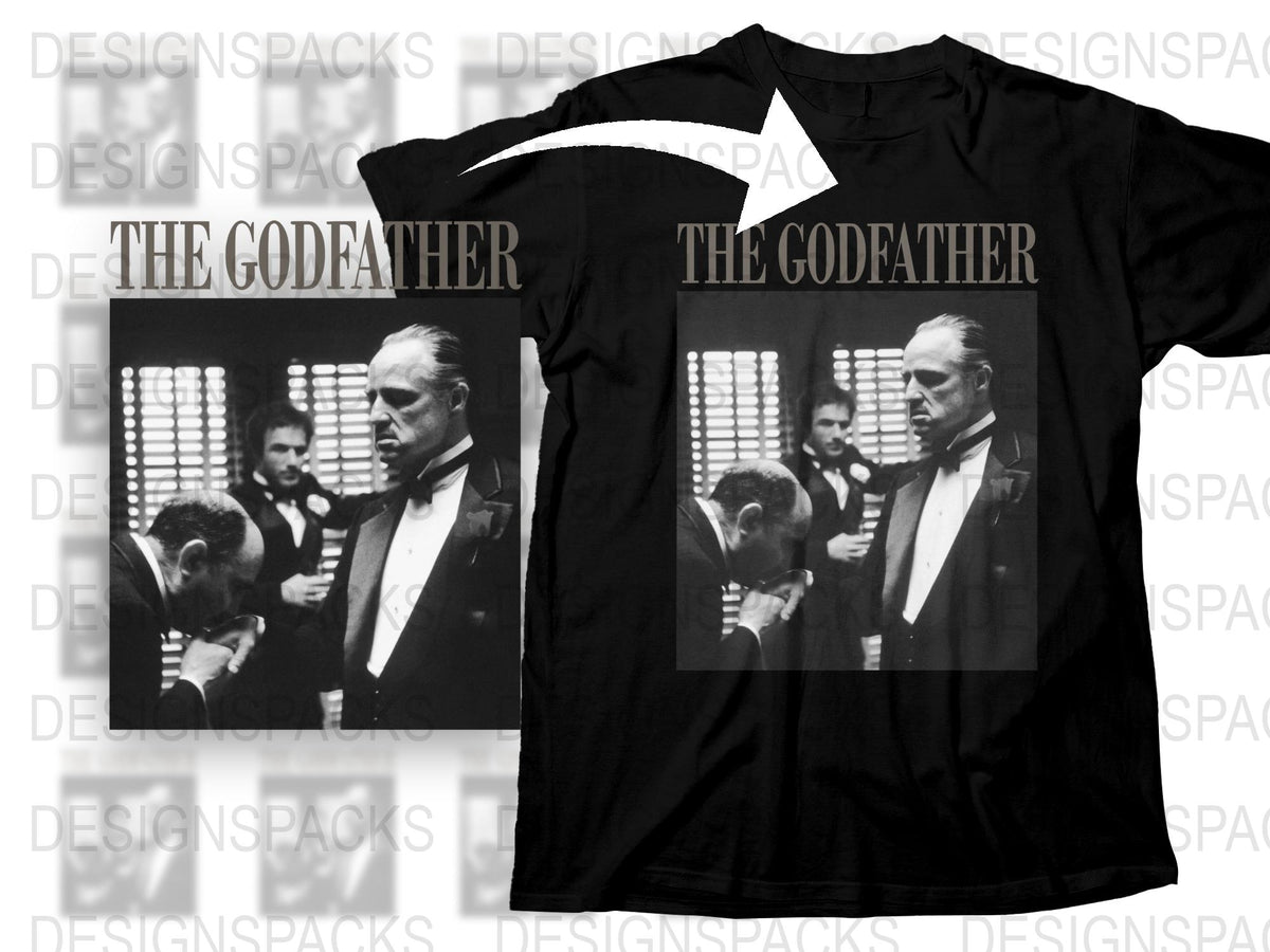 The Godfather Movie T-Shirt, Classic Film Graphic Tee, Vintage Black Cotton Shirt, Iconic Scene Print, Unisex Film Fan Apparel