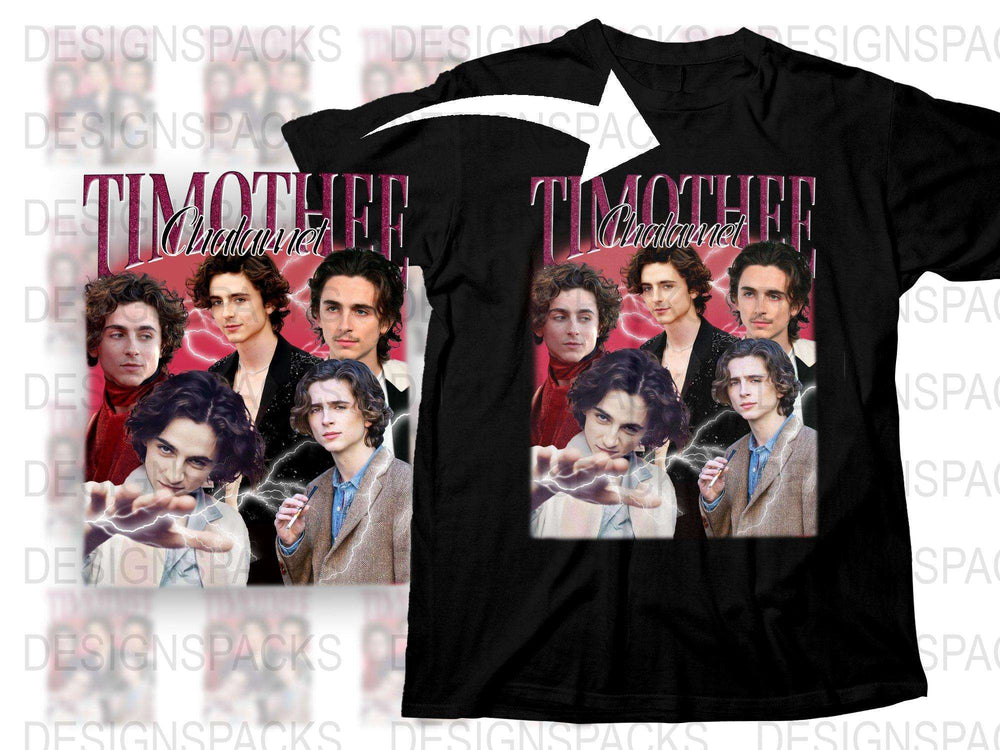 Timothy Chalamet Fan T-Shirt, Celebrity Photo Collage, Unisex Fashion Tee, Gift for Movie Lovers