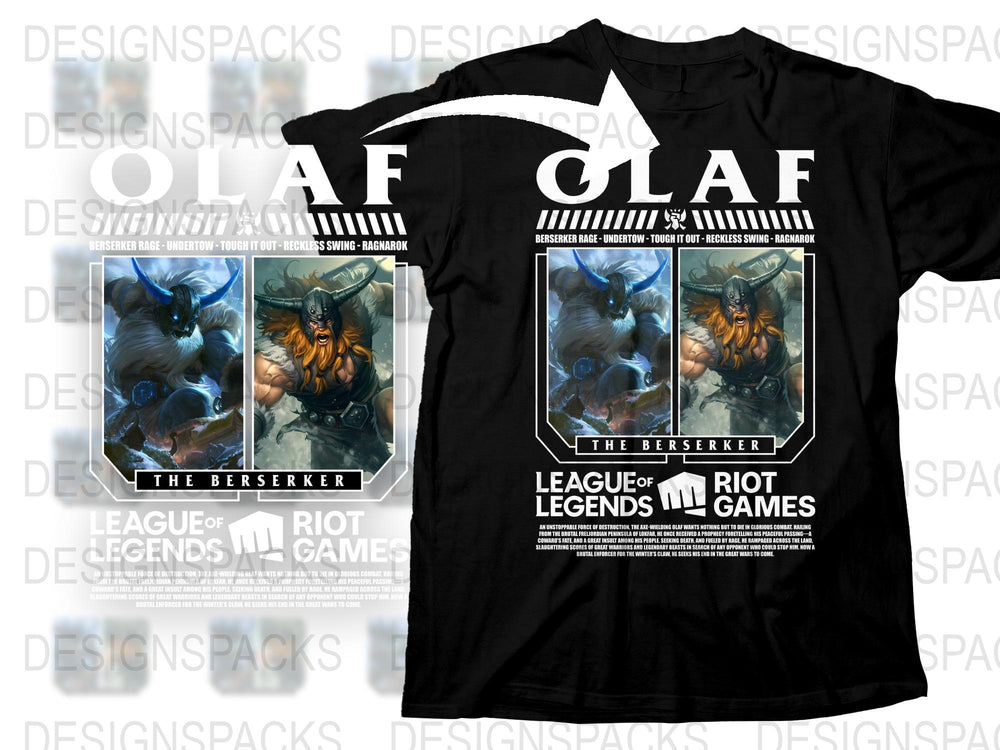 League of Legends Olaf T-Shirt, The Berserker Graphic Tee, Riot Games Merchandise, Gaming Apparel Gift