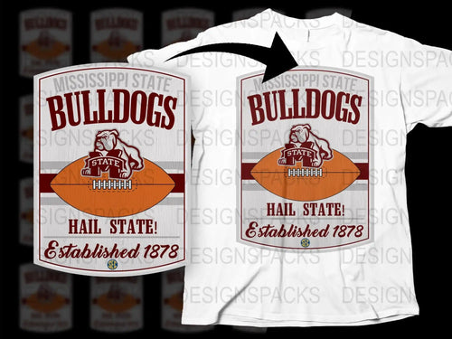 Mississippi State Bulldogs T-Shirt, Hail State Graphic Tee, Established 1878, College Apparel