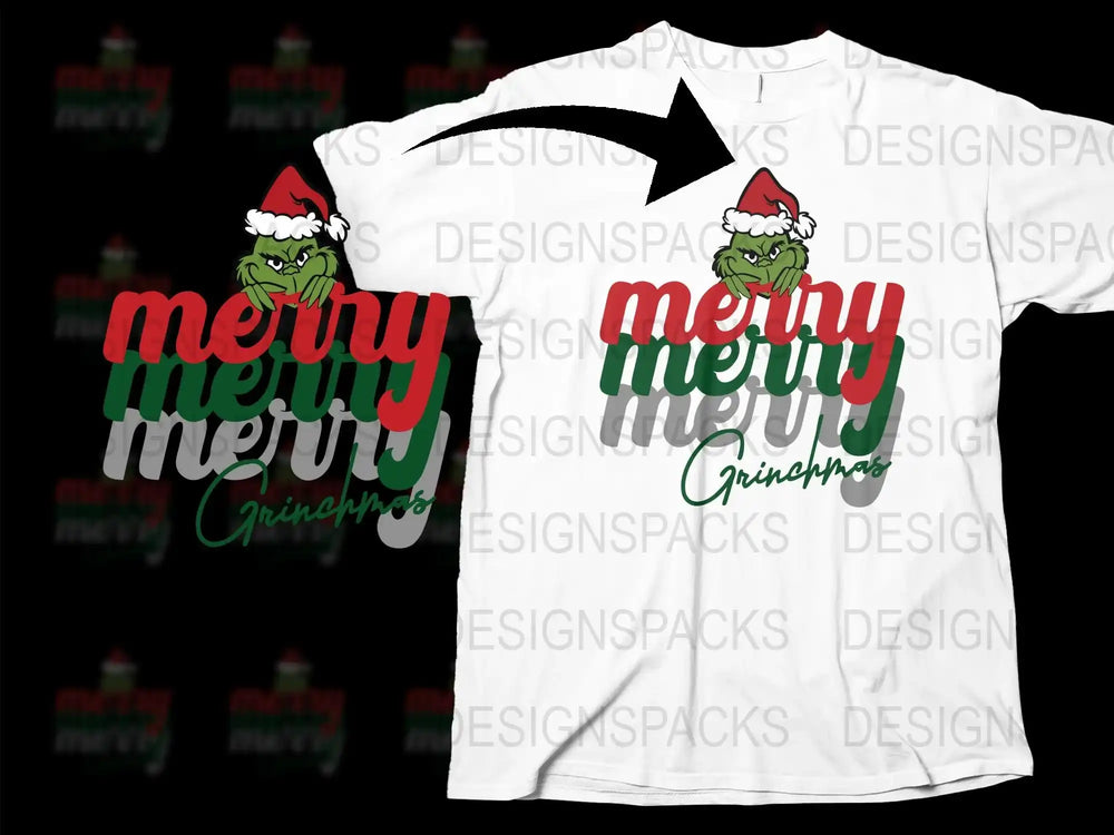 Merry Christmas Santa Hat Graphic T-Shirt, Festive Holiday Tee, Unisex Xmas Shirt Design, Casual Winter Apparel