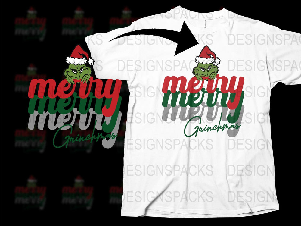 Merry Christmas Santa Hat Graphic T-Shirt, Festive Holiday Tee, Unisex Xmas Shirt Design, Casual Winter Apparel