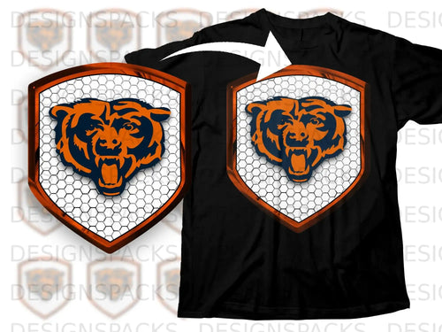 Fierce Bear Emblem Design on Black Apparel Product