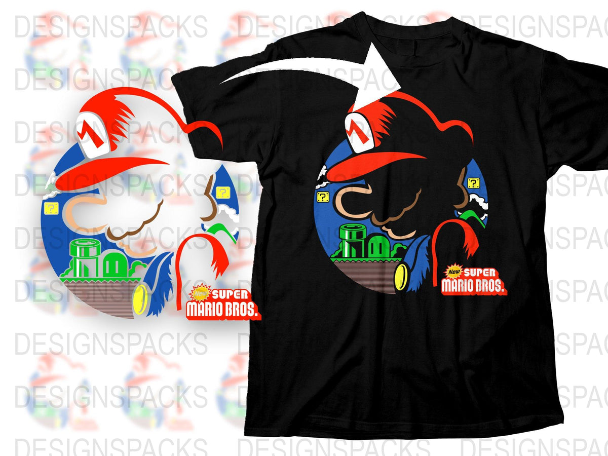 Super Mario Bros Themed T-Shirt, Classic Video Game Apparel, Vintage Style Graphic Tee, Gaming Fan Gift