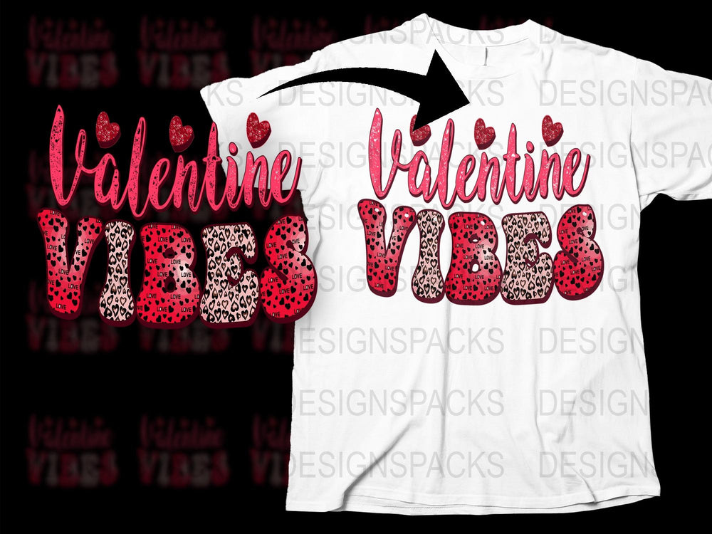 Valentine Vibes T-Shirt, Red Leopard Print, Romantic Graphic Tee, Love and Heart Design, Festive Apparel