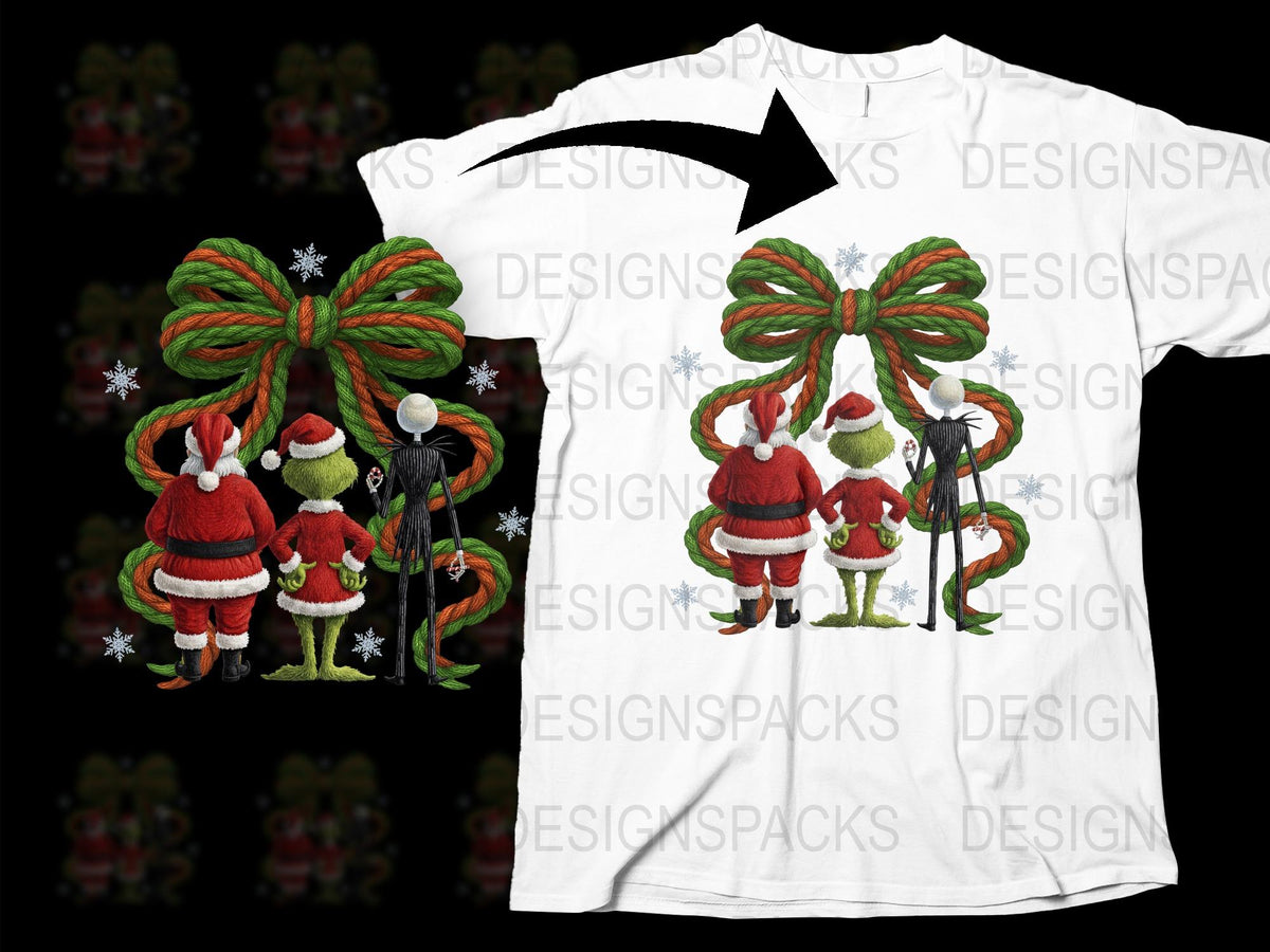 Christmas Santa Gnomes T-Shirt, Festive Holiday Graphic Tee, Family Matching Outfits, Xmas Party Wear