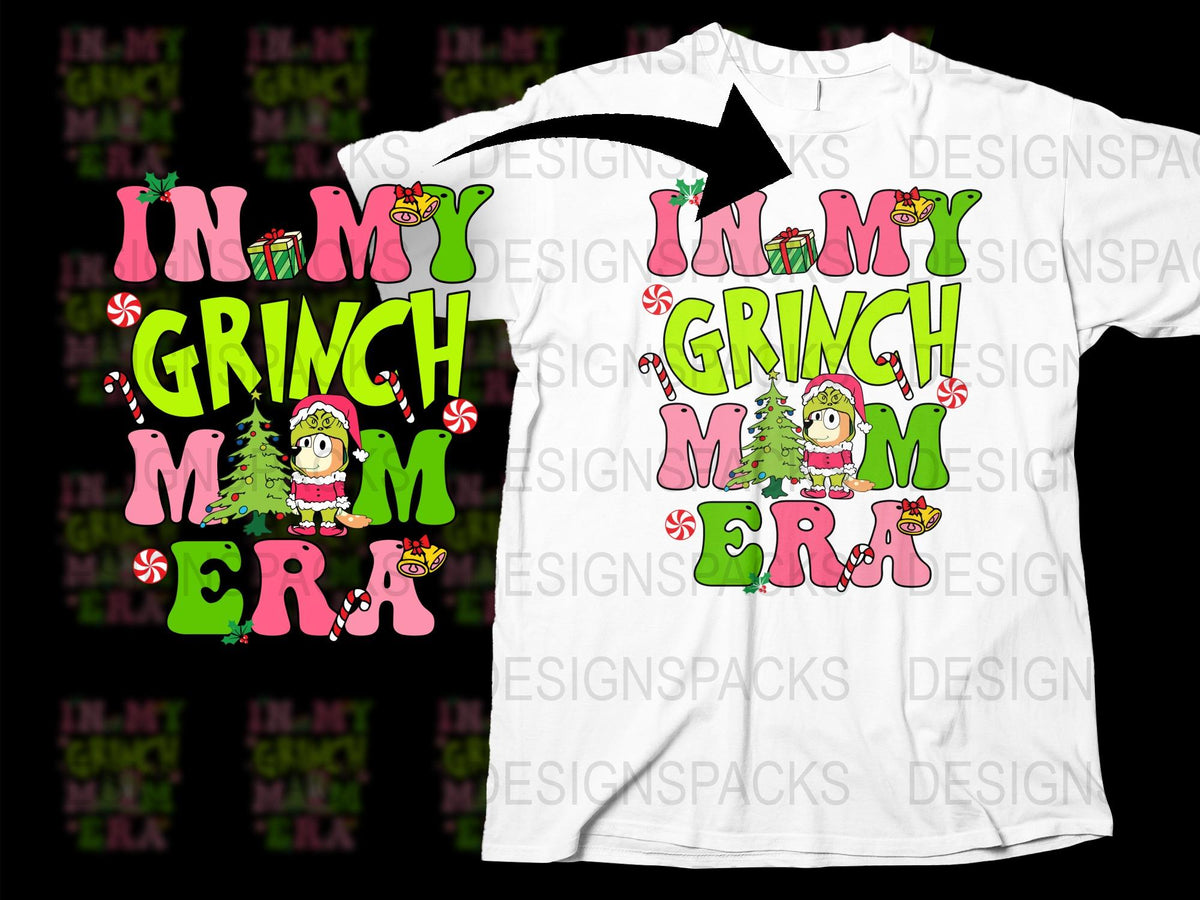 Grinch Mom Christmas T-Shirt, Funny Holiday Family Matching Tees, Festive Xmas Apparel