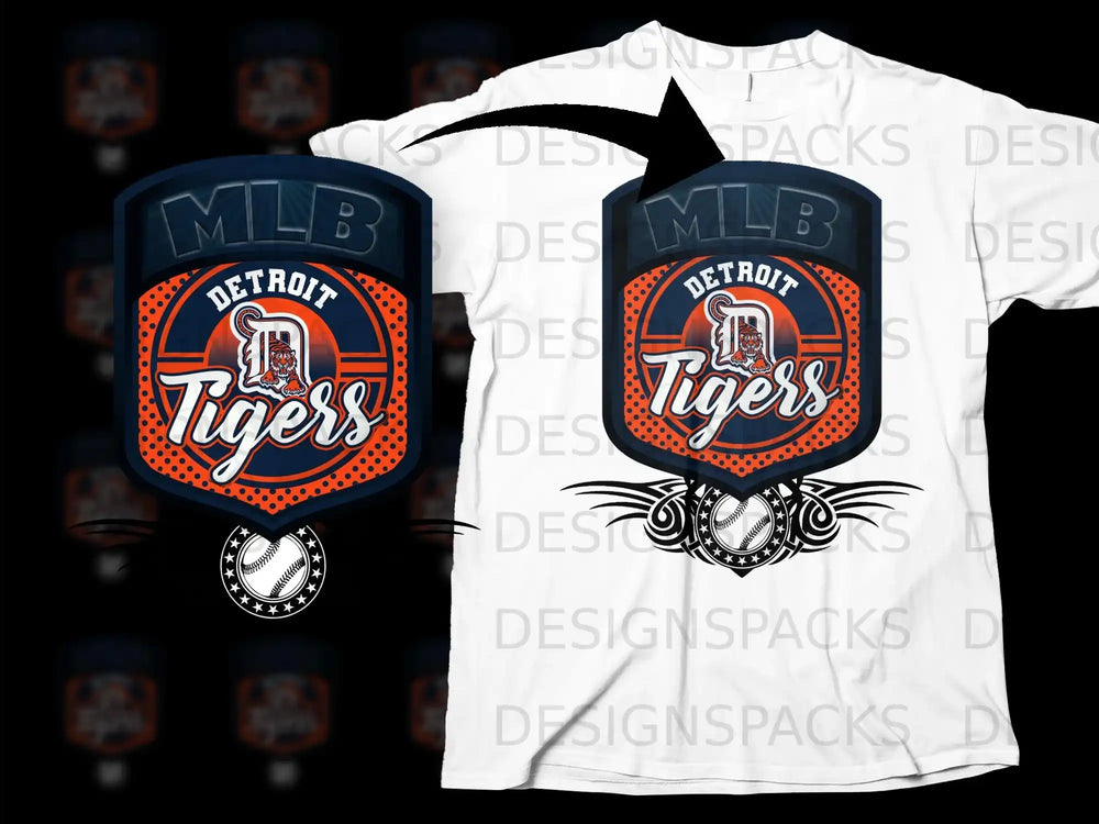 Detroit Tigers MLB Sports Logo T-Shirt for Baseball Fans