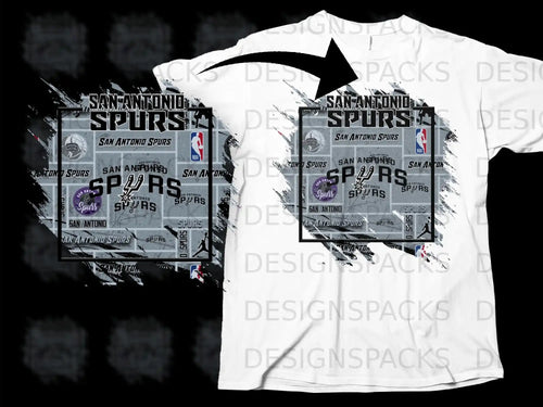 San Antonio Spurs Logo Collage Graphic Design T-shirt