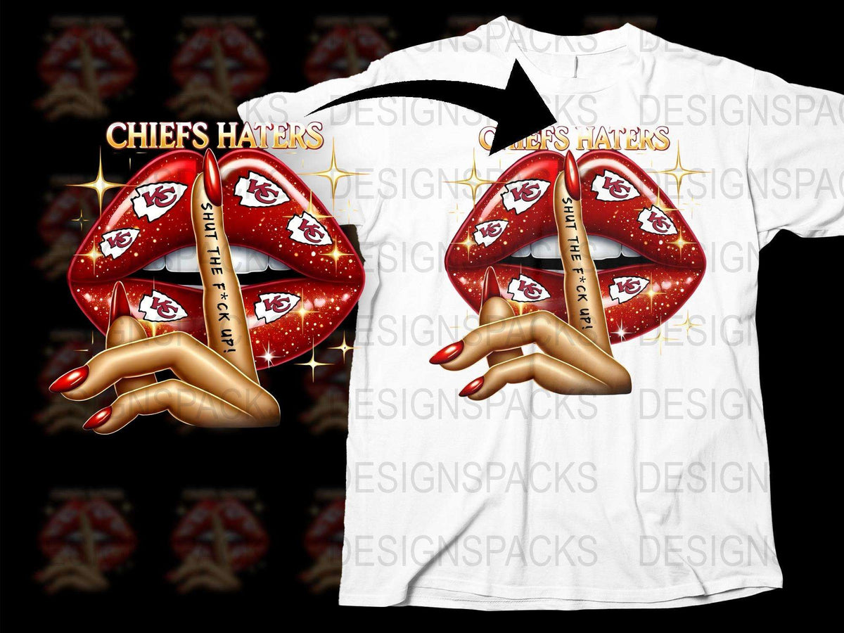 Kansas City Chiefs Haters T-Shirt, Bold Graphic Bandana Hand Design, Sports Fan Anti-Support Tee, Unique Football Merchandise