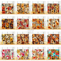 Load image into Gallery viewer, 61 Leopard Print Flowers Seamless Tumbler Wrap Bundle Jpg

