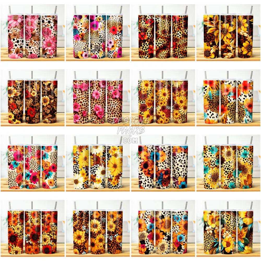 61 Leopard Print Flowers Seamless Tumbler Wrap Bundle Jpg