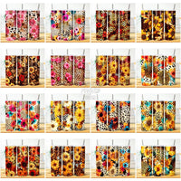 Load image into Gallery viewer, 61 Leopard Print Flowers Seamless Tumbler Wrap Bundle Jpg

