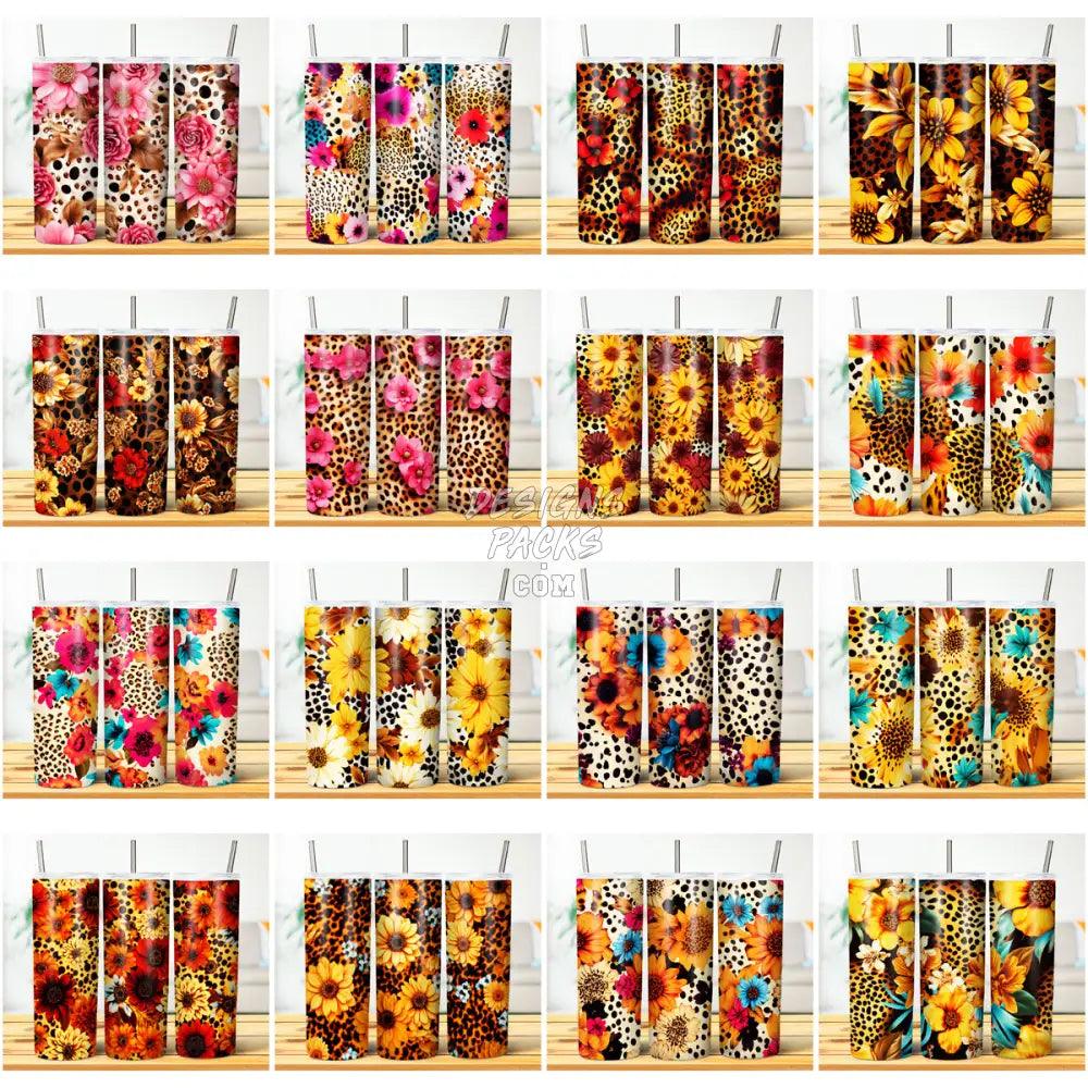 61 Leopard Print Flowers Seamless Tumbler Wrap Bundle Jpg