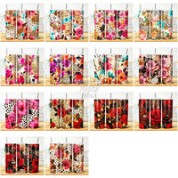 Load image into Gallery viewer, 61 Leopard Print Flowers Seamless Tumbler Wrap Bundle Jpg
