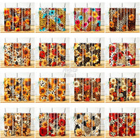 Load image into Gallery viewer, 61 Leopard Print Flowers Seamless Tumbler Wrap Bundle Jpg
