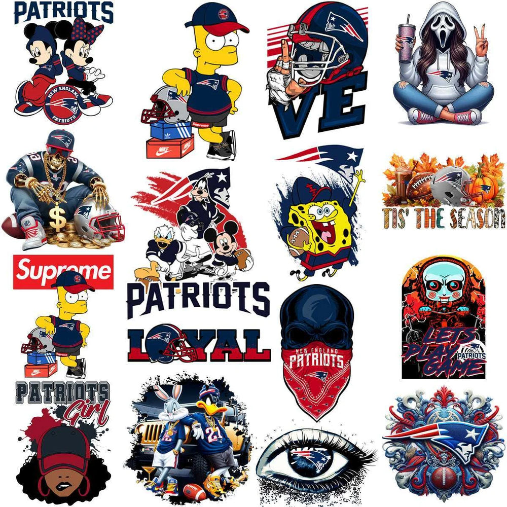 61 Mega Football Team New England Patriots Mixed V1 Designs Bundle PNG