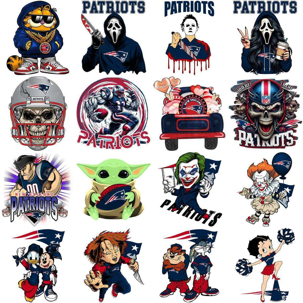 61 Mega Football Team New England Patriots Mixed V1 Designs Bundle PNG