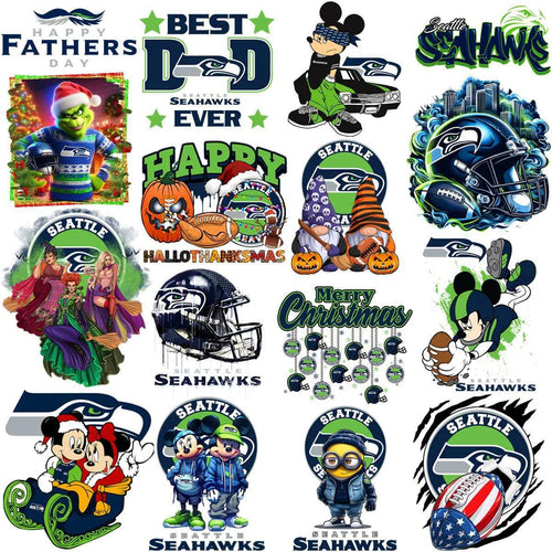 61 Mega Football Team Seattle Seahawks Mixed V1 Designs Bundle PNG