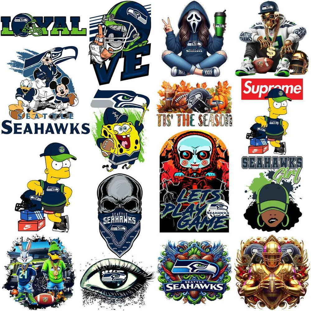 61 Mega Football Team Seattle Seahawks Mixed V1 Designs Bundle PNG