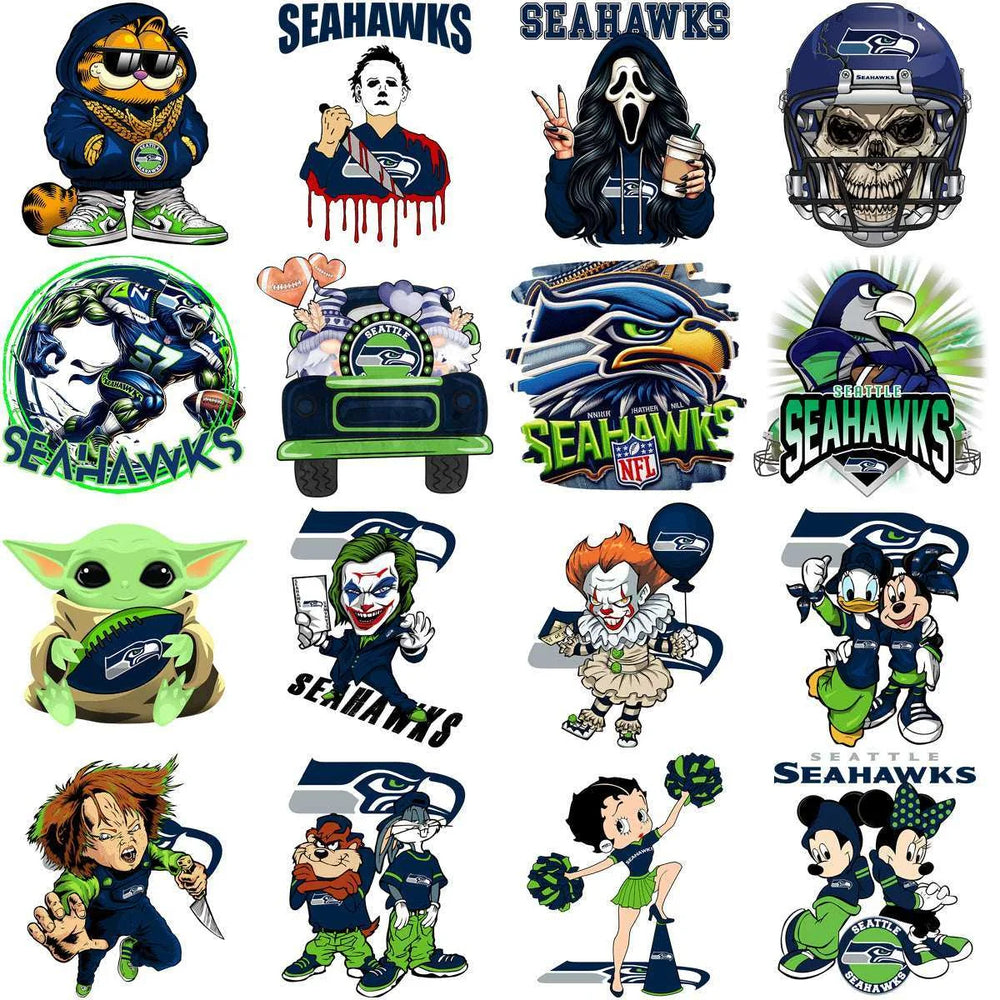 61 Mega Football Team Seattle Seahawks Mixed V1 Designs Bundle PNG