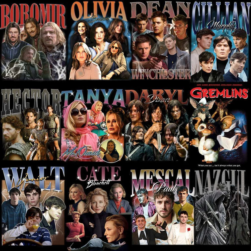 61 Movie Celebrity Series TV Bootleg Designs Bundle PNG