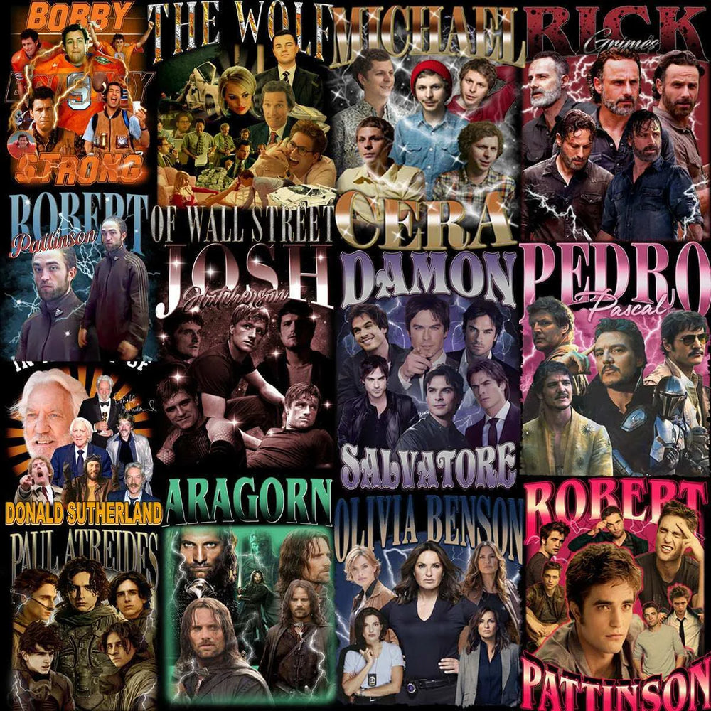 61 Movie Celebrity Series TV Bootleg Designs Bundle PNG