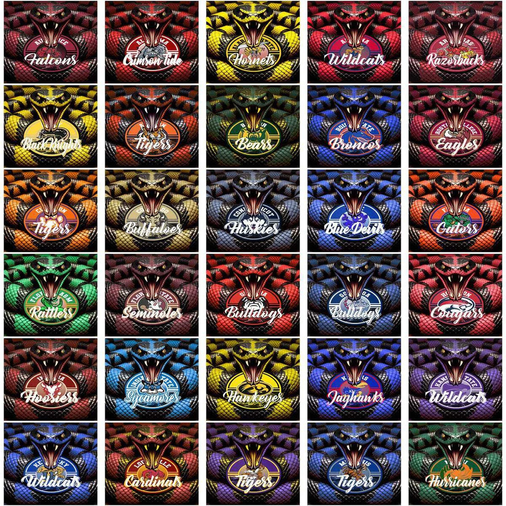 61 NCAA College Sports Rattle Snake Tumbler Wrap Bundle JPG