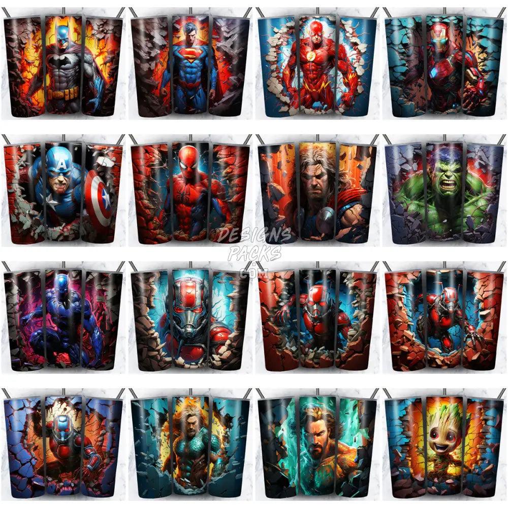 61 Wall Superheroes Tumbler Wrap Bundle Jpg