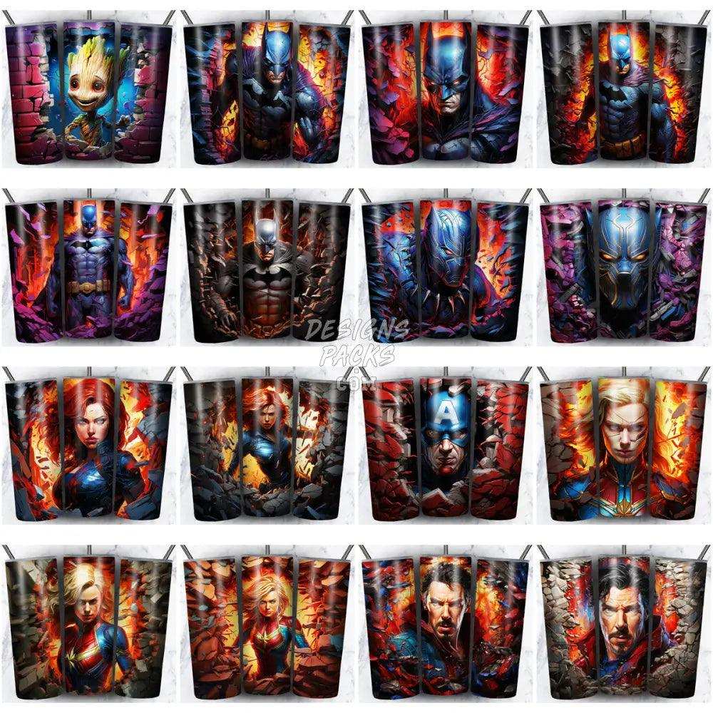 61 Wall Superheroes Tumbler Wrap Bundle Jpg
