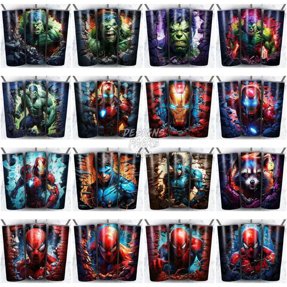 61 Wall Superheroes Tumbler Wrap Bundle Jpg
