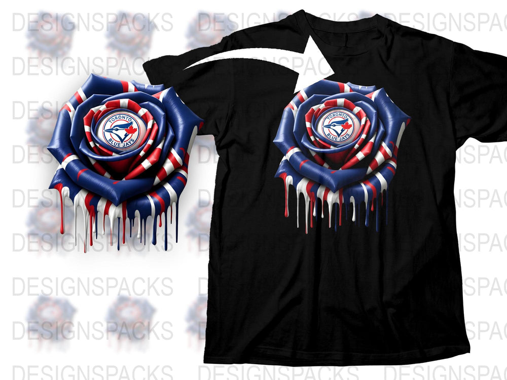 Patriotic Rosette Ribbon T-Shirt, American Flag Colors, Dripping Paint Design, Unique Graphic Tee, Unisex Fashion Shirt