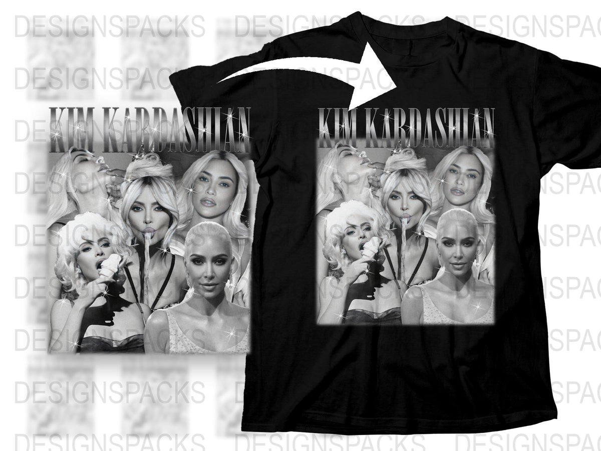 Celebrity Inspired Graphic T-Shirt, Women's Fashion Tee, Casual Streetwear, Multiple Poses Print, Black Top