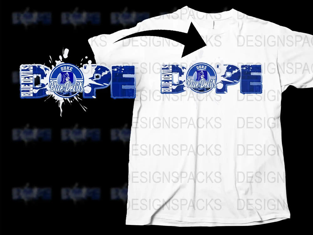 Duke Blue Devils T-Shirt, College Sports Fan Gear, White Graphic Tee, NCAA Basketball Apparel