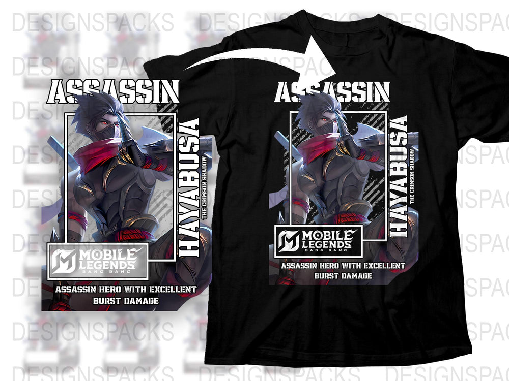 Mobile Legends Assassin Hero T-Shirt, Lancelot Burst Damage Graphic Tee, Gaming Apparel for Fans