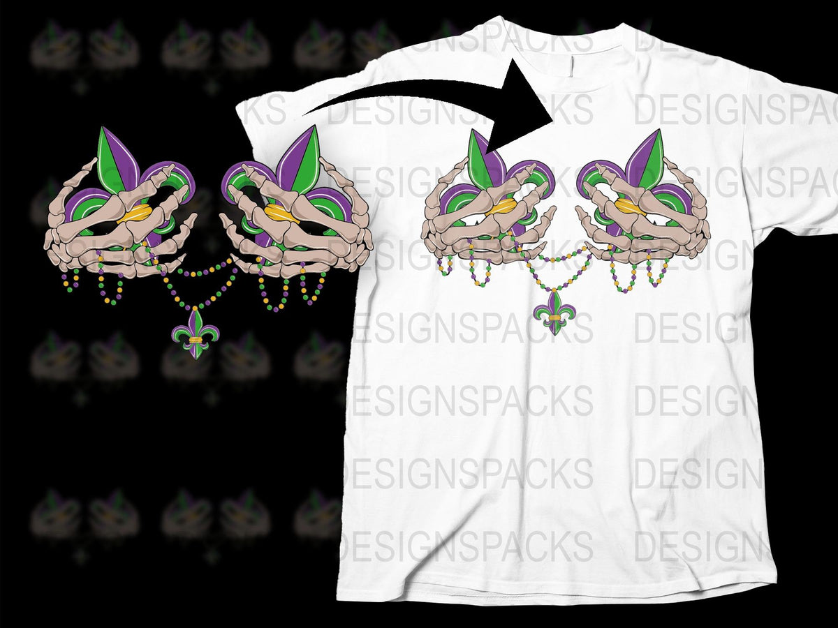 Mardi Gras Shirt, Colorful Beads Graphic Tee, Unisex Carnival Festival T-Shirt, New Orleans Style Apparel